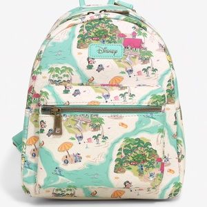 NWT Disney Lilo & Stitch Island Map Loungefly Mini Backpack